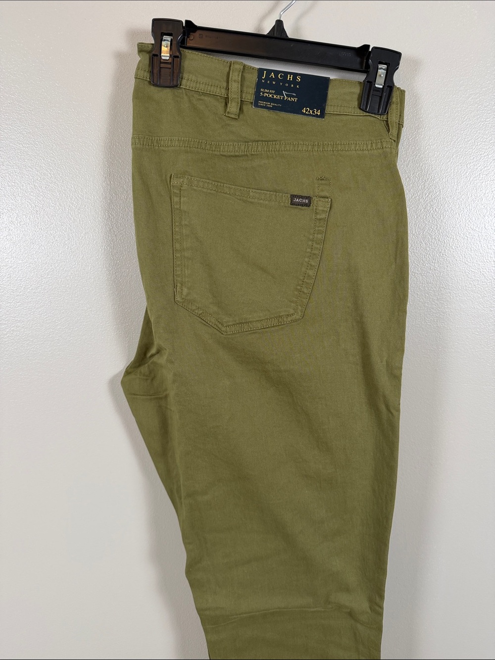 Jachs Olive Green Five-Pocket Casual Pants